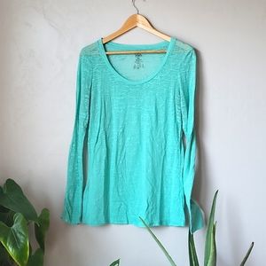 Size XL Vanity Mint Green Paper Thin Layering Long Sleeve Shirt